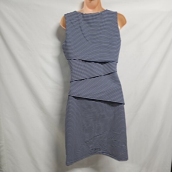J McLaughlin Nicola Striped Sleeveless Layered Dress Women Size S Blue - Picture 8 of 15